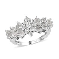 Moissanite Ballerina Ring in Vermeil RG Over Sterling Silver (Size 7.0) (Del. in 10-15 Days)