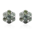 Narsipatnam Alexandrite Pressure Set Floral Stud Earrings in Platinum Over Sterling Silver 1.25 ctw - Sticky add to cart bar