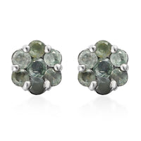 Narsipatnam Alexandrite Pressure Set Floral Stud Earrings in Platinum Over Sterling Silver 1.25 ctw