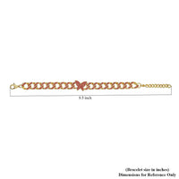 Red Austrian Crystal Curb Chain Bracelet with Butterfly Charm (7.5-9.5In)