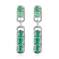 Boyaca Colombian Emerald Paper Clip Earrings in Platinum Over Sterling Silver 1.50 ctw - Sticky add to cart bar