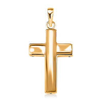 18K Yellow Gold Electroform Cross Pendant, Yellow Gold Pendant, Gold Jewelry, Solid Gold Pendant 1.55 Grams