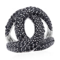 Natural Thai Black Spinel Link Ring in Stainless Steel (Size 10.0) 2.00 ctw - Sticky add to cart bar
