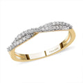 Lab Grown Diamond G-H SI Criss Cross Ring in Vermeil Yellow Gold Over Sterling Silver (Size 10.0) 0.25 ctw - Sticky add to cart bar