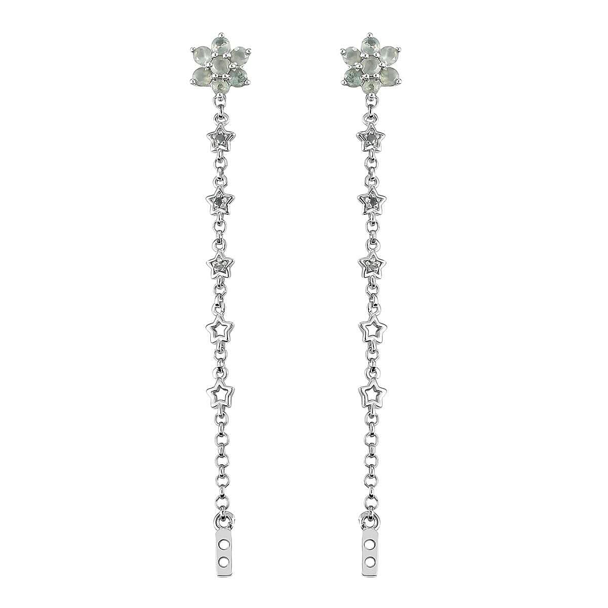 Narsipatnam Alexandrite Fancy Earrings in Platinum Over Sterling Silver 1.10 ctw