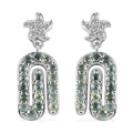 Narsipatnam Alexandrite and White Zircon Paper Clip Dangling Earrings in Platinum Over Sterling Silver 1.10 ctw - Sticky add to cart bar