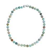 Peru Turquoise Beaded Necklace 20 Inches in Rhodium Over Sterling Silver 260.00 ctw