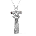 BALI LEGACY Mozambique Garnet Tiger Necklace 20 Inches in Sterling Silver 17 Grams 1.10 ctw - Sticky add to cart bar
