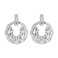Diamond Earrings in Platinum Over Sterling Silver 1.50 ctw