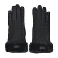 Black Cashmere Warm Gloves with Faux Fur and Equipped Touch Screen Function - Sticky add to cart bar