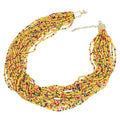 Yellow Seed Beaded Multi Layered Necklace (20 inches) in Goldtone - Sticky add to cart bar