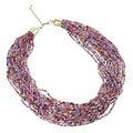 Multi Color Multi Layered Beaded Necklace 20 Inches in Goldtone - Sticky add to cart bar