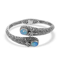 Bali Legacy Ethiopian Welo Opal Dragonfly Bangle Bracelet in Sterling Silver (7.25 In) 3.40 ctw - Sticky add to cart bar