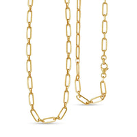 14K Yellow Gold Over Sterling Silver Paper Clip Necklace 20 Inches 12 Grams