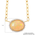 Ethiopian Welo Opal and Diamond Necklace 18 Inches in Vermeil Yellow Gold Over Sterling Silver 27.20 ctw - Sticky add to cart bar