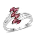 Ouro Fino Rubellite Bypass Ring in Platinum Over Sterling Silver (Size 8.0) 0.75 ctw - Sticky add to cart bar