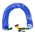GREENBOUND Coiled Water Hose with Spray Nozzle - Green - Sticky add to cart bar