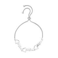 Karis Diamond Accent Bolo Bracelet in Platinum Bond & Stainless Steel , Tarnish-Free, Waterproof, Sweat Proof Jewelry