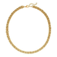 Fashionable Byzantine Link Chain Necklace 20 Inches in ION Plated Rose Gold Stainless Steel 96.30 Grams