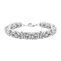 Fashionable Byzantine Link Chain Bracelet in Stainless Steel (7.50-9.00In) (32 g)