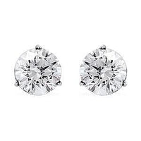 NY Closeout 14K White Gold G-H VS-SI Luxuriant Lab Grown Diamond Solitaire Stud Earrings 1.50 ctw