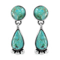 SANTA FE Style Kingman Turquoise Dangle Earrings in Sterling Silver 6.50 ctw - Sticky add to cart bar