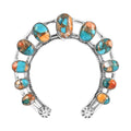 SANTA FE Style Kingman Turquoise Horse Shoe Pendant in Sterling Silver 10.75 Grams 8.50 ctw - Sticky add to cart bar