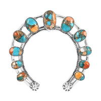 SANTA FE Style Kingman Turquoise Horse Shoe Pendant in Sterling Silver 10.75 Grams 8.50 ctw