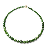 Luxoro 10K Yellow Gold Magnetic Clasp Premium Chrome Diopside Beaded Necklace 18 Inches 326.25 ctw