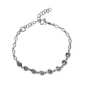 Tanzanite Link Bracelet in Stainless Steel (6.50 In) 1.15 ctw , Tarnish-Free, Waterproof, Sweat Proof Jewelry - Sticky add to cart bar
