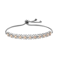 KARIS Simulated Multi Color Diamond Bolo Bracelet in Platinum Bond and Stainless Steel 4.65 ctw