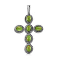 Mojave Green Turquoise Cross Pendant in Stainless Steel 6.75 ctw - Sticky add to cart bar