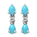 Sleeping Beauty Turquoise Drop Earrings in Platinum Over Sterling Silver 1.75 ctw - Sticky add to cart bar
