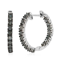 Narsipatnam Alexandrite Hoop Earrings in Platinum Over Sterling Silver 1.50 ctw