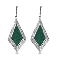 Freshened Malachite Earrings in Platinum Over Copper with Magnet 18.75 ctw - Sticky add to cart bar
