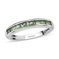 SUMMER SIZZLING DEAL Natural Tsavorite Garnet Half Eternity Band Ring in Platinum Over Sterling Silver (Size 5.0) 0.50 ctw - Sticky add to cart bar