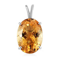 Serra Gaucha Citrine Solitaire Pendant in Platinum Over Sterling Silver 12.30 ctw - Sticky add to cart bar