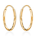 24K Yellow Gold Electroform Hoop Earrings (3 g) - Sticky add to cart bar