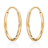24K Yellow Gold Electroform Hoop Earrings (3 g)