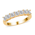 Moissanite VS-EF 7 Stone Ring in Vermeil Yellow Gold Over Sterling Silver (Size 10.0) 1.00 ctw - Sticky add to cart bar