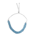 Sky Blue Topaz Multi Row Beaded Bolo Bracelet in Sterling Silver 35.00 ctw - Sticky add to cart bar