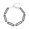 Black Austrian Crystal in Silvertone
