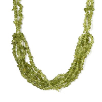 Peridot Chips Multi Row Necklace 20 Inches in Sterling Silver 324.90 ctw