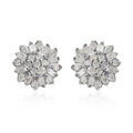 Diamond Floral Stud Earrings in Platinum Over Sterling Silver 0.25 ctw - Sticky add to cart bar