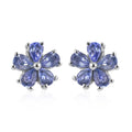 Niassa Ruby (FF) Floral Stud Earrings in Stainless Steel 2.00 ctw - Sticky add to cart bar