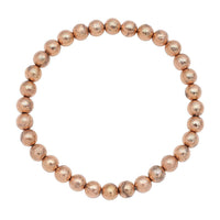 Rose Gold Color Marvelous Meteorite Beaded Stretch Bracelet 25.25 ctw