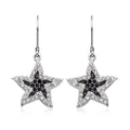 Black & White Austrian Crystal Starfish Earrings in Stainless Steel - Sticky add to cart bar