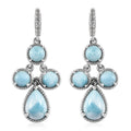 Larimar and White Zircon Dangle Earrings in Platinum Over Sterling Silver 8.75 ctw - Sticky add to cart bar