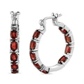 Multi Gemstone Inside Out Hoop Earrings in Stainless Steel 7.85 ctw - Sticky add to cart bar