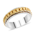 Yellow Diamond Spinner Band Ring in Rhodium & Platinum Over Sterling Silver (Size 7.0) 0.20 ctw - Sticky add to cart bar